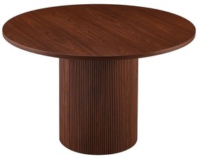 Τραπέζι Mesa pakoword MDF σε καρυδί απόχρωση Φ120x75εκ 120x120x75 εκ.