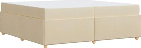 vidaXL Σκελετός Κρεβατιού με στρώμα Κρεμ 200 x 200 cm ύφασμα