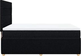 vidaXL Κρεβάτι Boxspring με Στρώμα Μαύρο 160x200 εκ. Υφασμάτινο