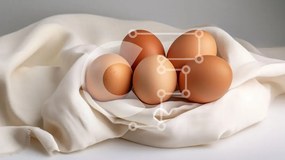 Σετ των 2 Intra Συλλεκτικό Ξύλινο Παζλ Plywood 4mm - Πέντε αυγά σε λευκό ύφασμα Σε Ξύλινο Κουτί - Διαστάσεις: 10x10 cm – 25 κομμάτια