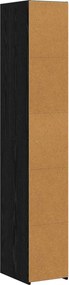 vidaXL Highboard Μαύρη Δρυς 30 x 41 x 185 εκ. Επεξεργασμένο Ξύλο