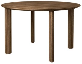 Τραπέζι Τραπεζαρίας Comfort Circle Ripples 5856C5856-1 Φ120x74,7cm Dark Oak Umage Steel,Wood,Mdf