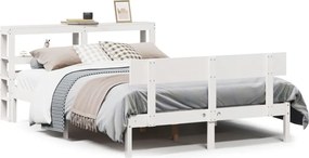 vidaXL Σκελετός Κρεβ. Χωρίς Στρώμα Λευκό 140x190 εκ Μασίφ Πεύκο