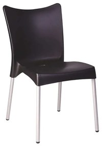 Καρέκλα Στοιβαζόμενη JULIETTE Μαύρο PP/Αλουμίνιο 48x53x83cm