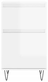 vidaXL Συρταριέρα Γυαλιστερή Λευκή 40 x 35 x 70 εκ. από Επεξεργ. Ξύλο