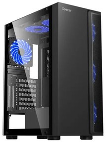Spacer SPCS-GC-ICE-HERO Gaming Midi Tower Κουτί Υπολογιστή με Πλαϊνό Παράθυρο, Μαύρο