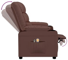 vidaXL Πολυθρόνα Μασάζ Ηλεκτρική Καφέ από Συνθετικό Δέρμα