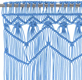 vidaXL Κουρτίνα Μακραμέ Μπλε 140 x 240 εκ. Βαμβακερή