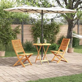 vidaXL Φορητό Σετ Μπιζερί Πτυσσόμενος 3 pcs Καφέ Μασίφ ξύλο ακακίας