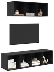 vidaXL Σετ Τηλεοπτικού Κάδου 2 pcs Μαύρη δρυς 37 x 37 x 142.5 εκ