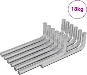 vidaXL Εξαγωνικό Κλειδί 1800 τμχ. Ασημί 32 x 86 χιλ. Ατσάλι