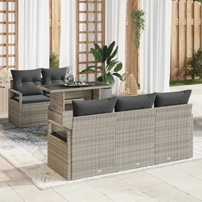 vidaXL Σετ Καναπέ Κήπου 6 pcs Ανοιχτό γκρι 100 x 55 x 73 εκ.