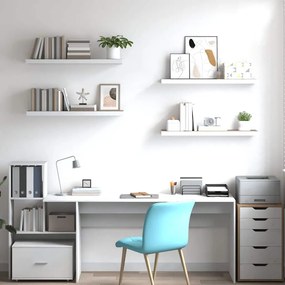 vidaXL Ράφια Τοίχου 4 τεμ. Δρυς/Λευκό 80x23,5x3,8 εκ. MDF