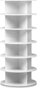 Παπουτσοθήκη περιστρεφόμενη Nextdeco λευκή 6 επιπέδων Υ137x∅60 εκ.