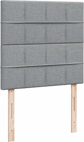 vidaXL Κρεβάτι Boxspring με Στρώμα Ανοιχτό Γκρι 100x200 εκ. Υφασμάτινο