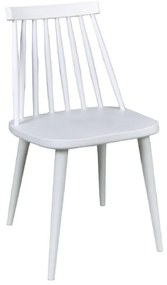 LAVIDA Καρέκλα Τραπεζαρίας Κουζίνας, Μέταλλο Βαφή Λευκό PP Άσπρο -  43x48x77cm