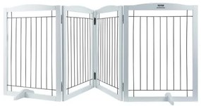 VEVOR Free Standing Dog Gate 32x96.5 inch Freestanding Pet Gate Foldable White