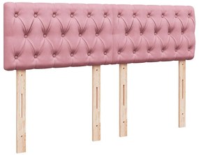 vidaXL Κρεβάτι Boxspring με Στρώμα Ροζ 140x190 εκ. Βελούδινο