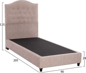 ΚΡΕΒΑΤΙ MALENA ΜΠΕΖ HM651.22 ΓΙΑ ΣΤΡΩΜΑ 90x200 εκ.