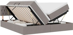 vidaXL Κρεβάτι Αποθήκης με στρώμα Taupe 200 x 200 cm Τεχνητό Δέρμα