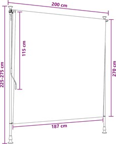 vidaXL Εξωτερικό ρολό Άμμος 200 x 270 cm