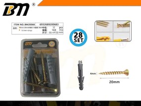 Βίδες με βύσματα - 4×20mm - E6 - Σετ 12 πακέτα των 28 ζευγαριών - 200683