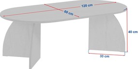 Τραπεζάκι Σαλονιού Sapphire Δρυς FRUBEI 120x60x40