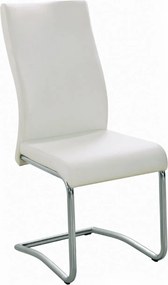 BENSON Καρέκλα Μέταλλο Χρώμιο, PVC Cream   4τμχ