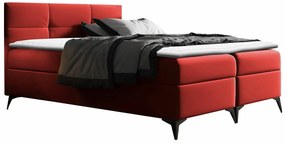 Κρεβάτι continental Baltimore 134, Μονόκλινο, Continental, Κόκκινο, 120x200, Οικολογικό δέρμα, Τάβλες για Κρεβάτι, 124x208x115cm, 104 kg, Στρώμα: Ναι