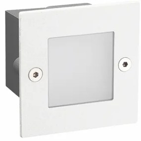 Χωνευτό Σποτ Φωτιστικό Τοίχου LED 2W 6000K PAS 70X70 100Lm IP54 Aca-PAS260WS-Λευκό PAS260WS