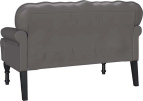 vidaXL Καναπές Chesterfield Γκρι 119,5 x 64,5 x 75 εκ. Τεχνητό Δέρμα