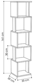 ΒΙΒΛΙΟΘΗΚΗ PIRI MEGAPAP ΑΠΟ ΜΕΛΑΜΙΝΗ ΧΡΩΜΑ ΛΕΥΚΟ 35X30X161ΕΚ.