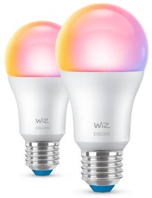 Έξυπνη Λάμπα 2xE27 60W A60 Σετ LED Λευκό Σετ RGBW 3CCT Dimmable 929003601032 Wiz-929003601032-Λευκό 929003601032