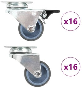 vidaXL Ρόδες Περιστρεφόμενες Διπλές 32 τεμ. 50 χιλ.