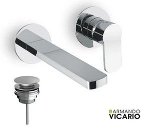 Armando Vicario Glam Chrome Μπαταρία Νιπτήρος Εντοιχισμού+Βαλβίδα Clic-Clac 610045-100 R0338-100
