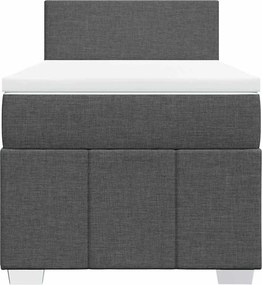 vidaXL Κρεβάτι Boxspring με Στρώμα Σκούρο Γκρι 80x200 εκ. Υφασμάτινο