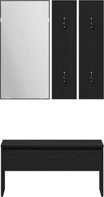 vidaXL Σετ επίπλων χωλ Επιτοίχιο με καθρέφτη 5 pcs Επεξεργασμένο ξύλο