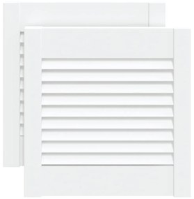 vidaXL Πορτάκια με Περσίδες 2 Τεμ. Λευκά 39,5x39,4εκ Μασίφ Ξύλο Πεύκου