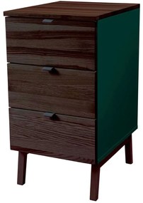 Συρταριέρα Γραφείου Luka 3 LUKAWTDWAL10 41x50x75cm Walnut-Sea Green