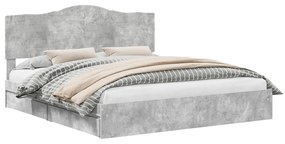 vidaXL Κρεβάτι Αποθήκης Σκυρόδεμα Γκρι 200 x 200 cm Επεξεργασμένο ξύλο