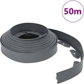 vidaXL Περιγράμματα γκαζόν Γκρι 5000 x 4 x 5 εκ. Πλαστικό