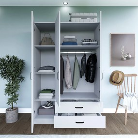 Τριφυλλη Ντουλαπα Λευκό Ματ YAMON 1600 47x80x182