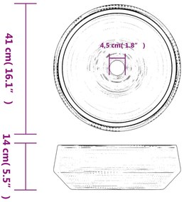 vidaXL Νιπτήρας Επικαθήμενος Στρογγυλός Γκρι Φ41 x 14 εκ. Κεραμικός