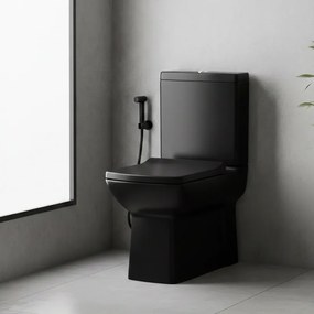 Creavit Quadro 3600 BTW Black - Λεκάνη με Καζανάκι