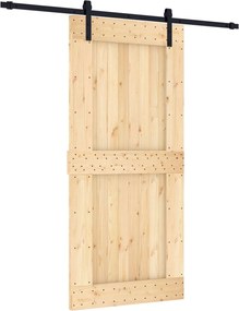vidaXL Συρόμενη Πόρτα Φυσικό και Μαύρο 95 x 210 cm