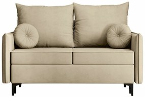 Καναπές κρεβάτι Clovis 110, Αριθμός θέσεων: 2, Αποθηκευτικός χώρος, Κρεμ, 101x145x96cm, 74 kg, Πόδια: Μέταλλο, Ξύλο: Πεύκο | Epipla1.gr