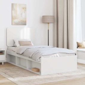 vidaXL Σκελετός Κρεβατιού Λευκό 90 x 190 cm Στερεά ξυλεία πεύκου