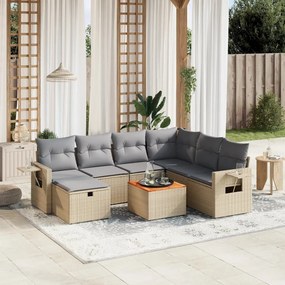 vidaXL Patio Sofa Set 6-θέσια Μίξη μπεζ και ανοιχτό γκρι