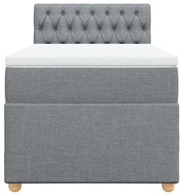 vidaXL Κρεβάτι Boxspring με Στρώμα Ανοιχτό Γκρι 80x200 εκ. Υφασμάτινο