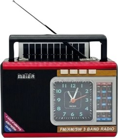 Επαναφορτιζόμενο ραδιόφωνο Retro με ηλιακό πάνελ - M909S - 679091 - Red